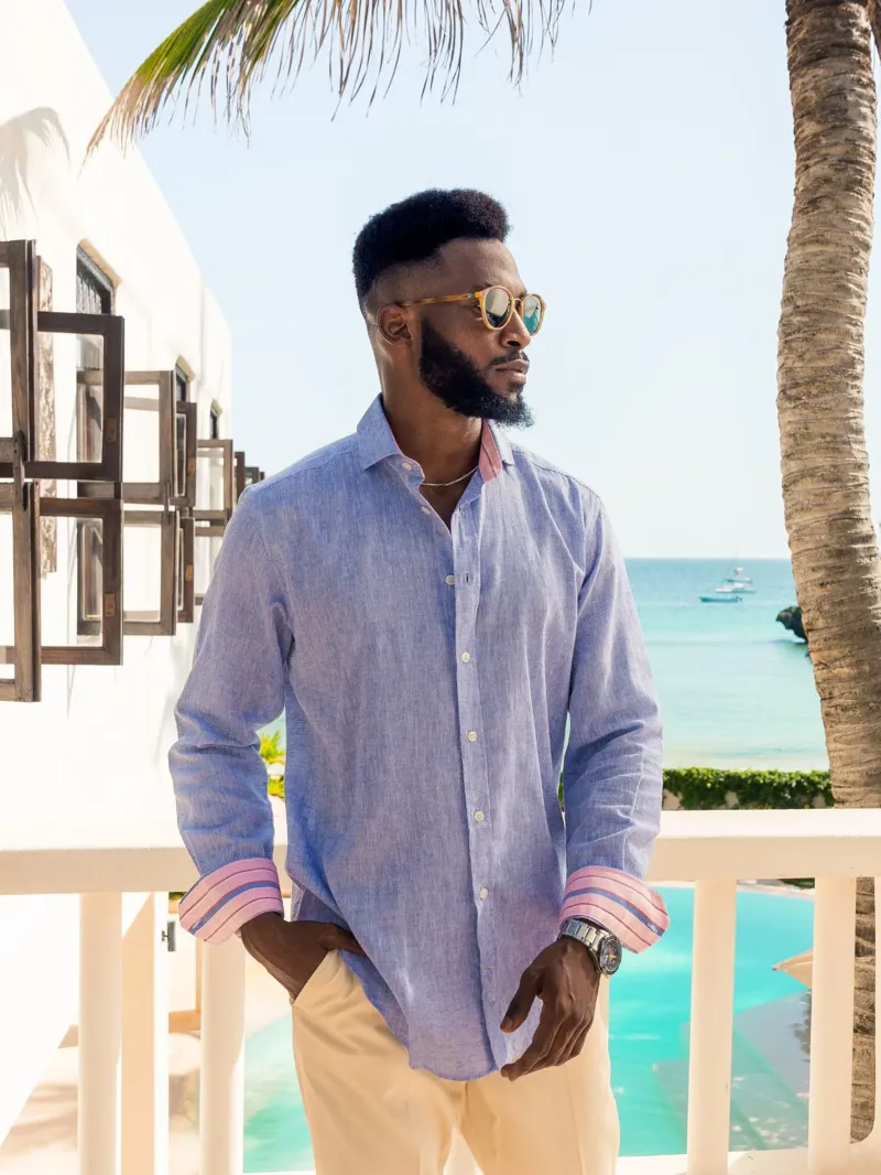 KOY Cotton/Linen Shirt - Blue