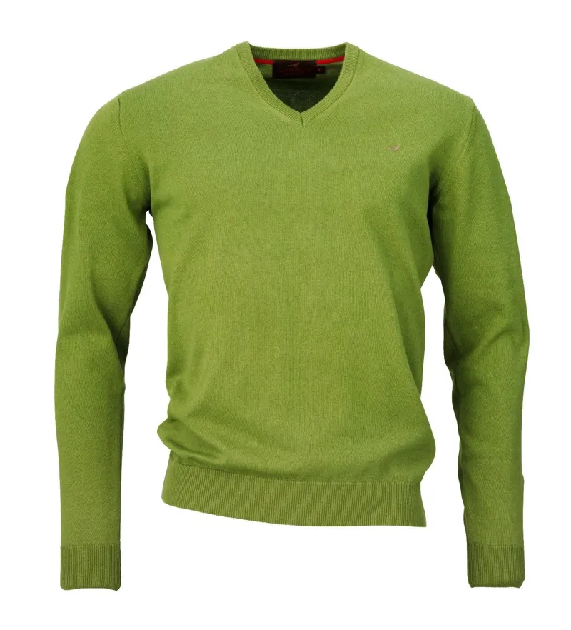 Laksen Spencer Moorland Green V-Neck Jumper