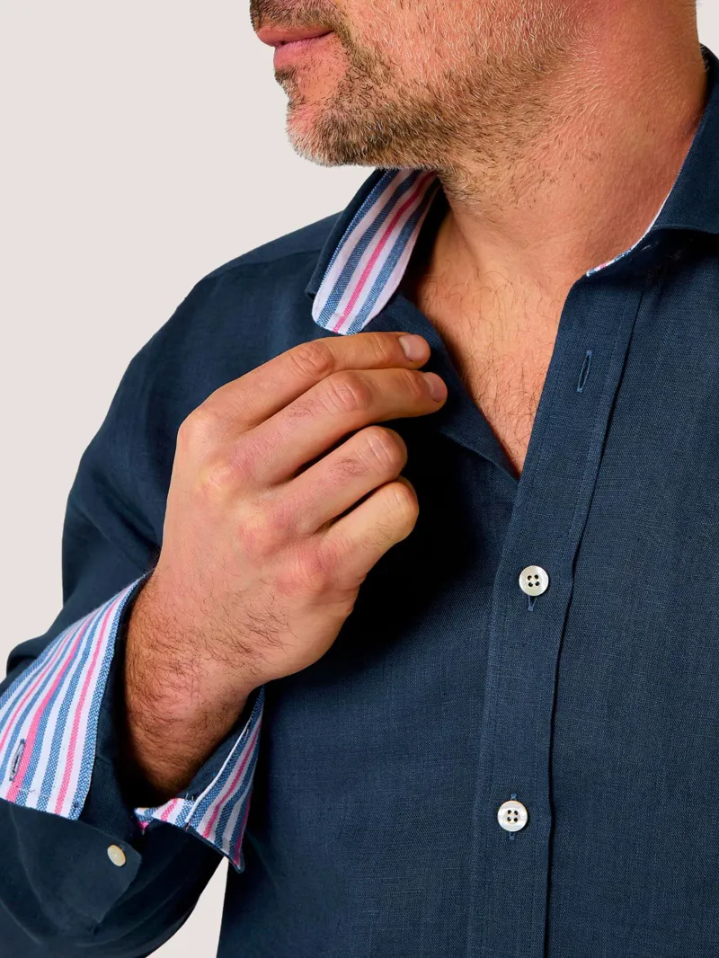 KOY Linen Shirt - Deep Navy-3