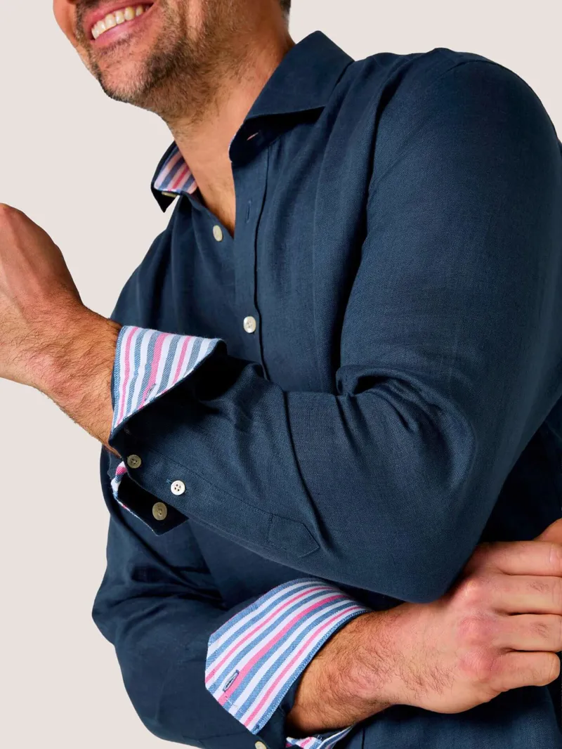 KOY Linen Shirt - Deep Navy-7