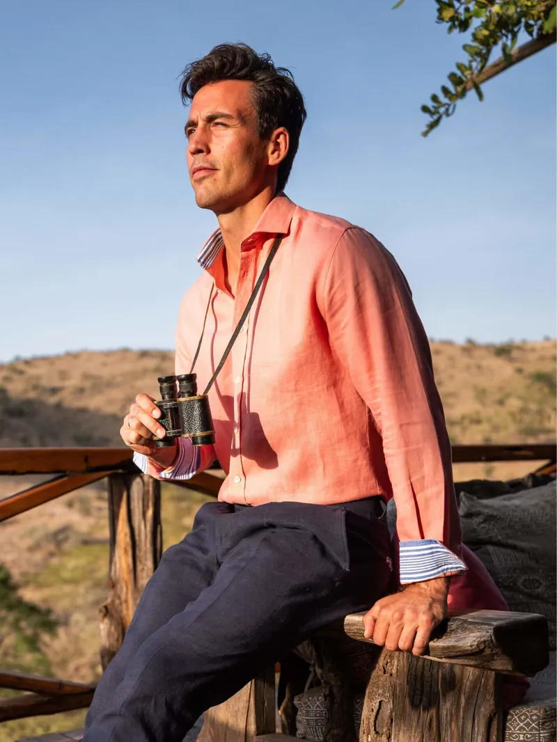 KOY Linen Shirt - Salmon Pink