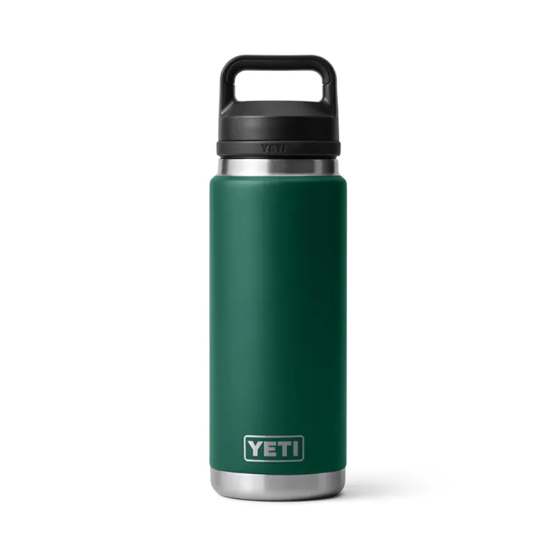YETI Rambler 26 Oz Black Forest Green Bottle With Chug Cap