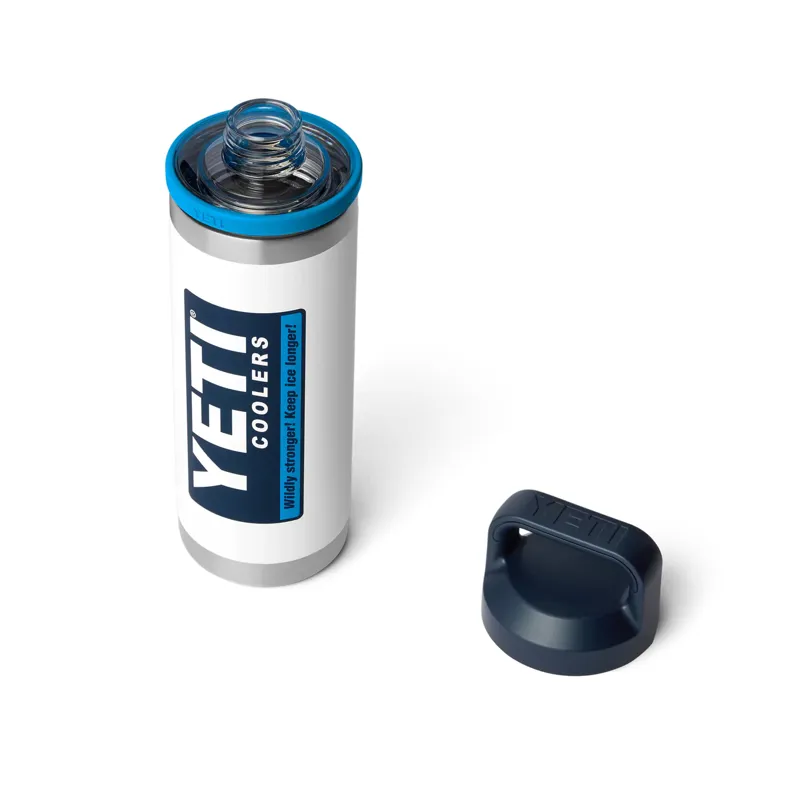 YETI Rambler 18 Oz Bottle With Chug Cap - White/Blue-3