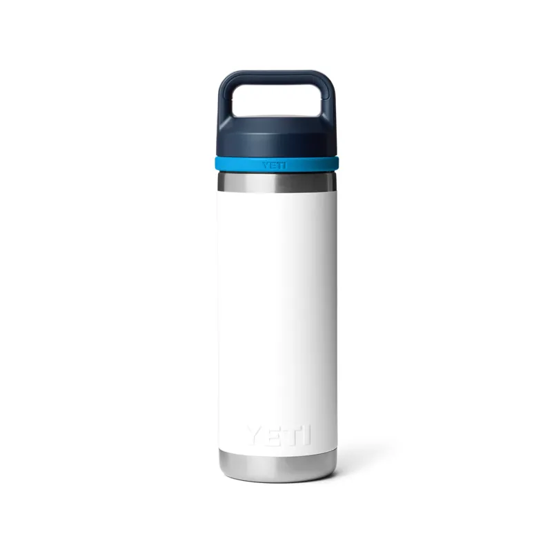 YETI Rambler 18 Oz Bottle With Chug Cap - White/Blue-2