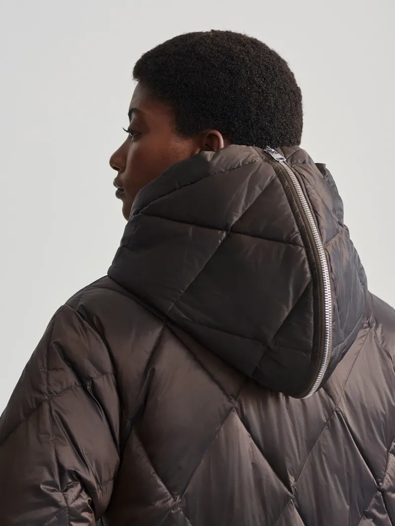 Varley  Frisco Long Quilt Coat - Coffee Quartz Metallic-6