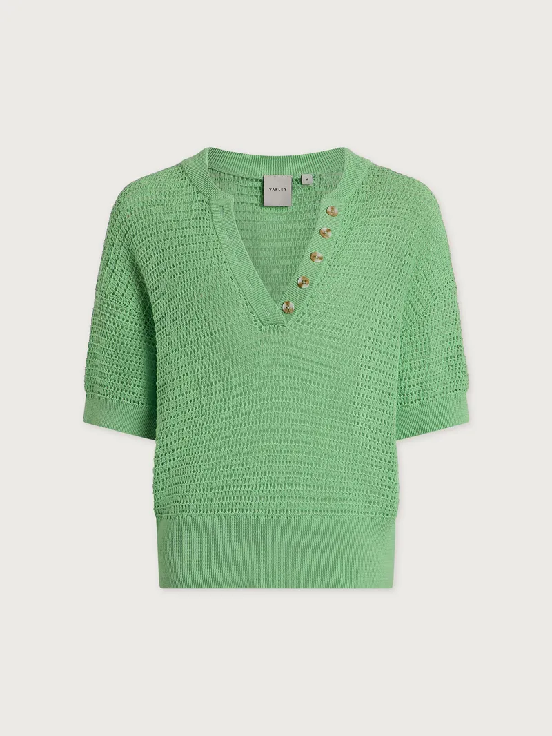 Varley Callie Knit Top - Sage Mint-4