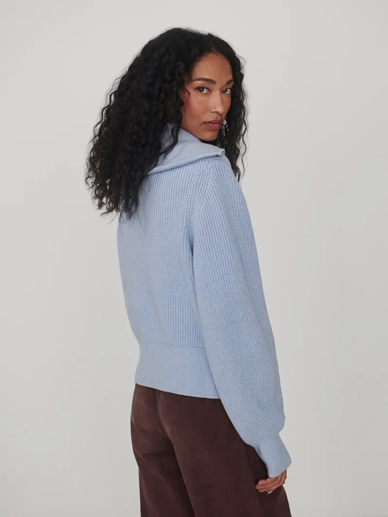 Varley Maura Half-Zip Rib Knit - Kentucky Blue-4