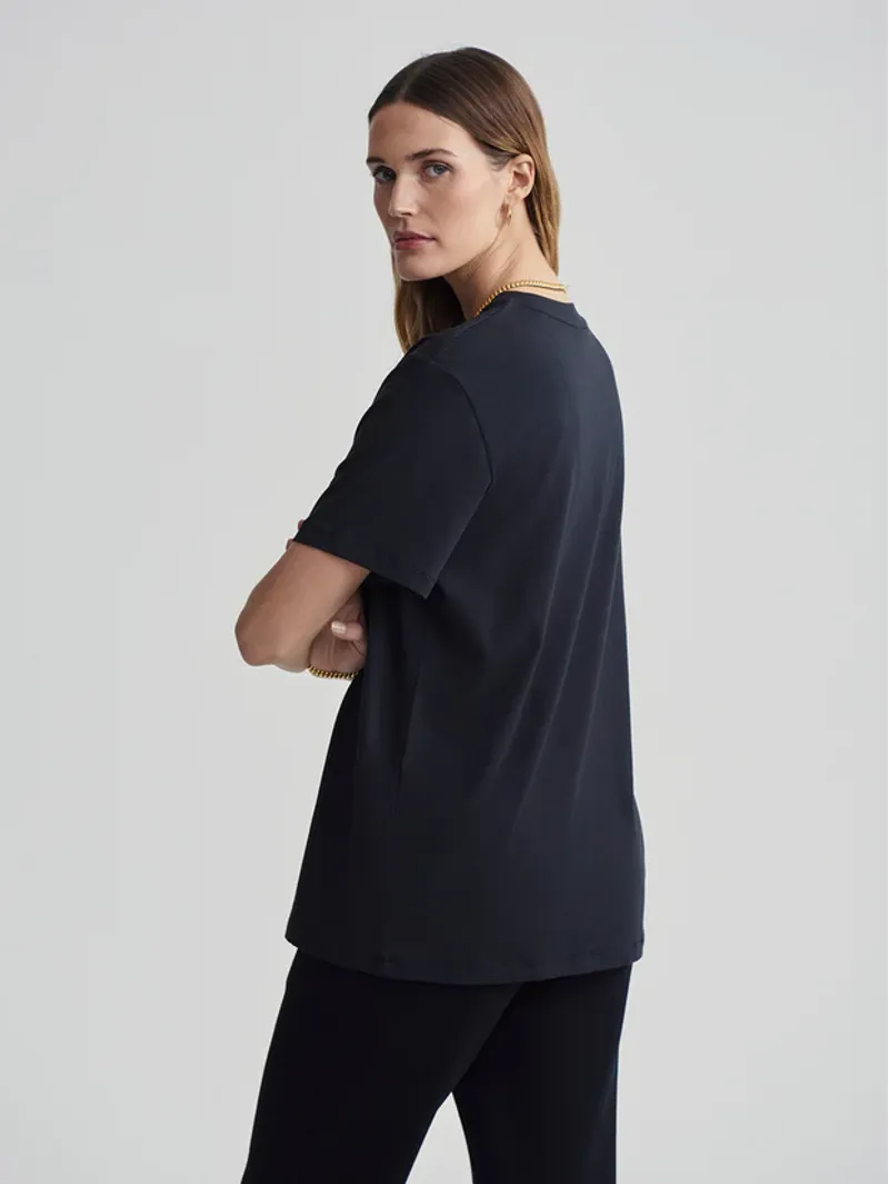Varley Leighton Boyfriend Tee - Black-2