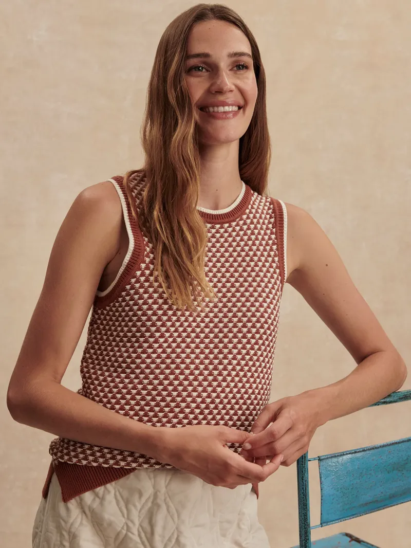 Varley Jenson Stitch Knit Tank - Maple-2