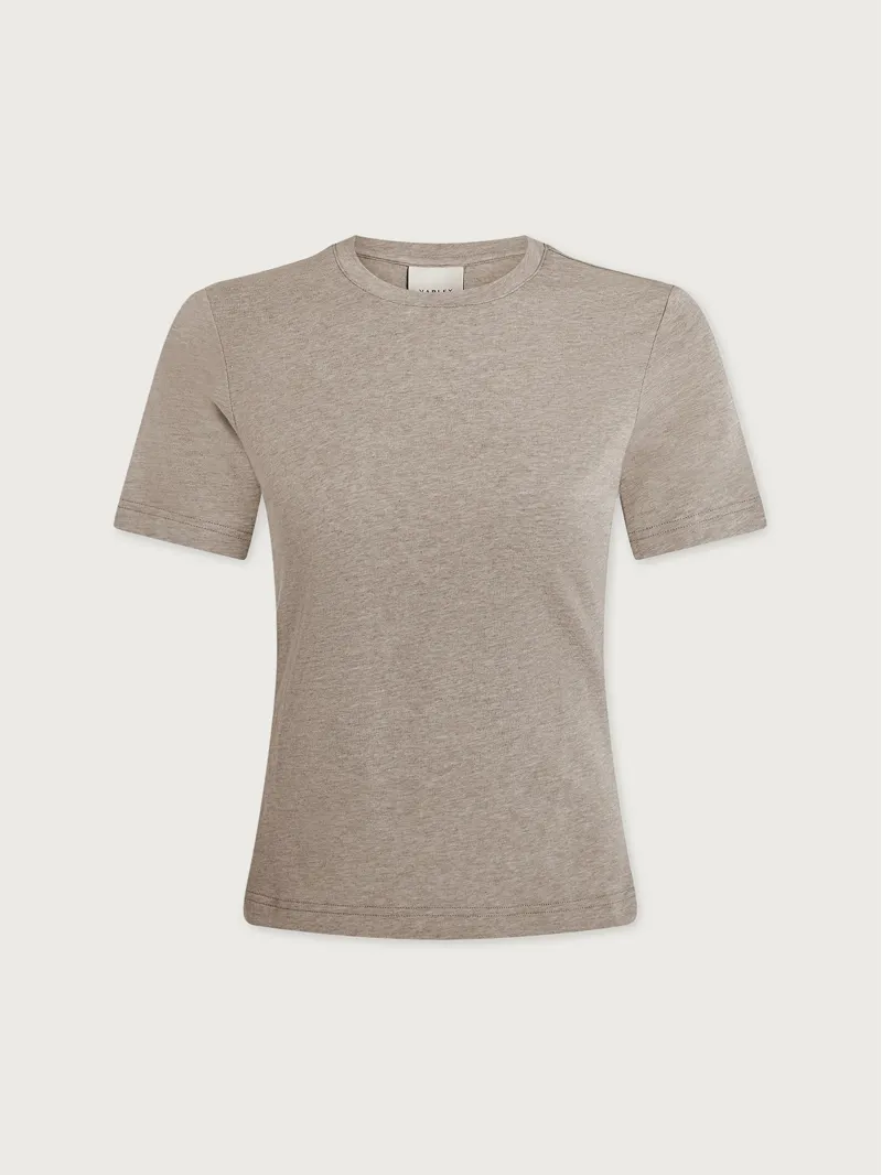 Varley Regina Fitted Tee - Taupe Marl-5
