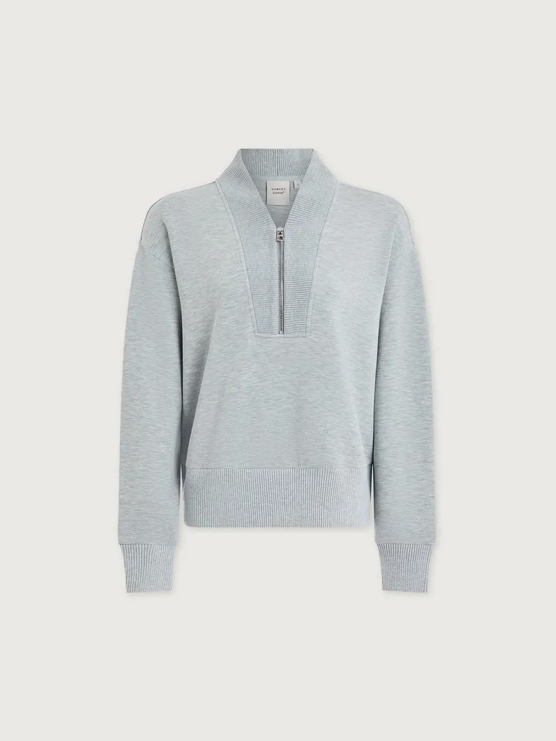 Varley Sally Half-Zip Sweat - Blue Green Marl-5