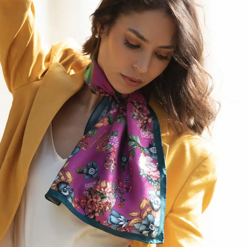 Clare Haggas Airs and Graces Magenta Narrow Scarf