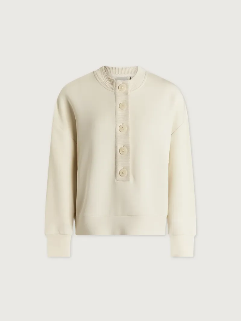 Varley Reena Button Front Sweat - Pristine-4