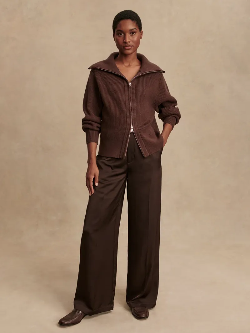 Varley Enrico Knit Jacket - Coffee Bean-4