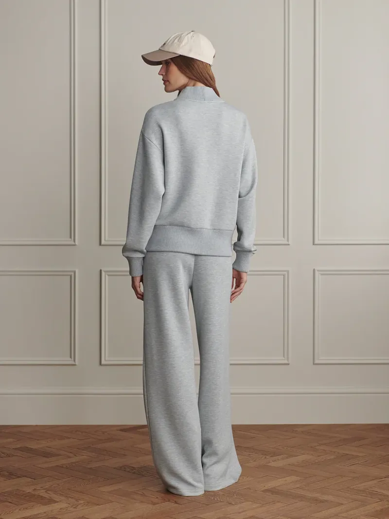Varley Sally Half-Zip Sweat - Blue Green Marl-4