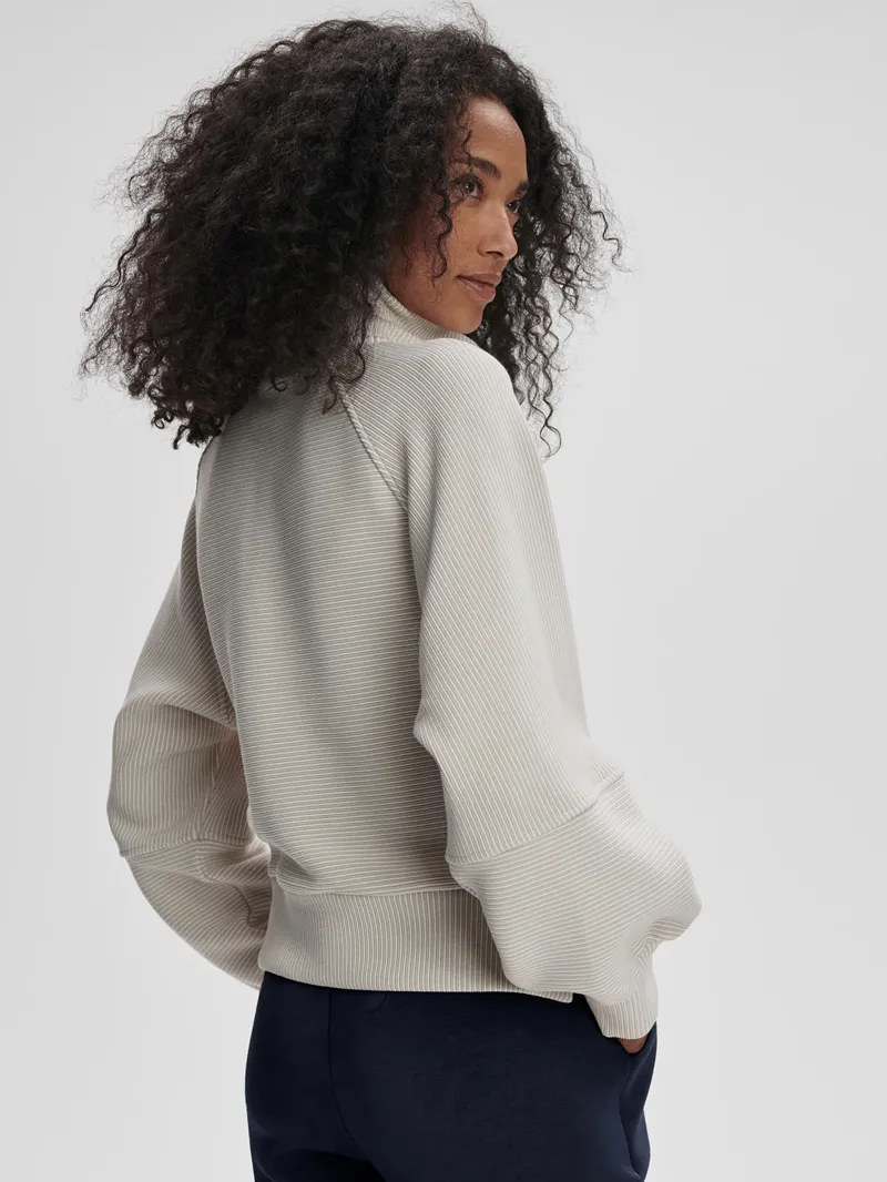 Varley Milano 2.0 Half-Zip Sweat - Silver Grey/ Snow White-4