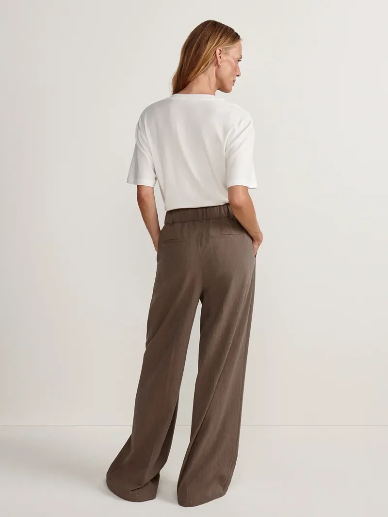 Varley Alysha Wide Leg Pant - Pine Bark Stripe-2