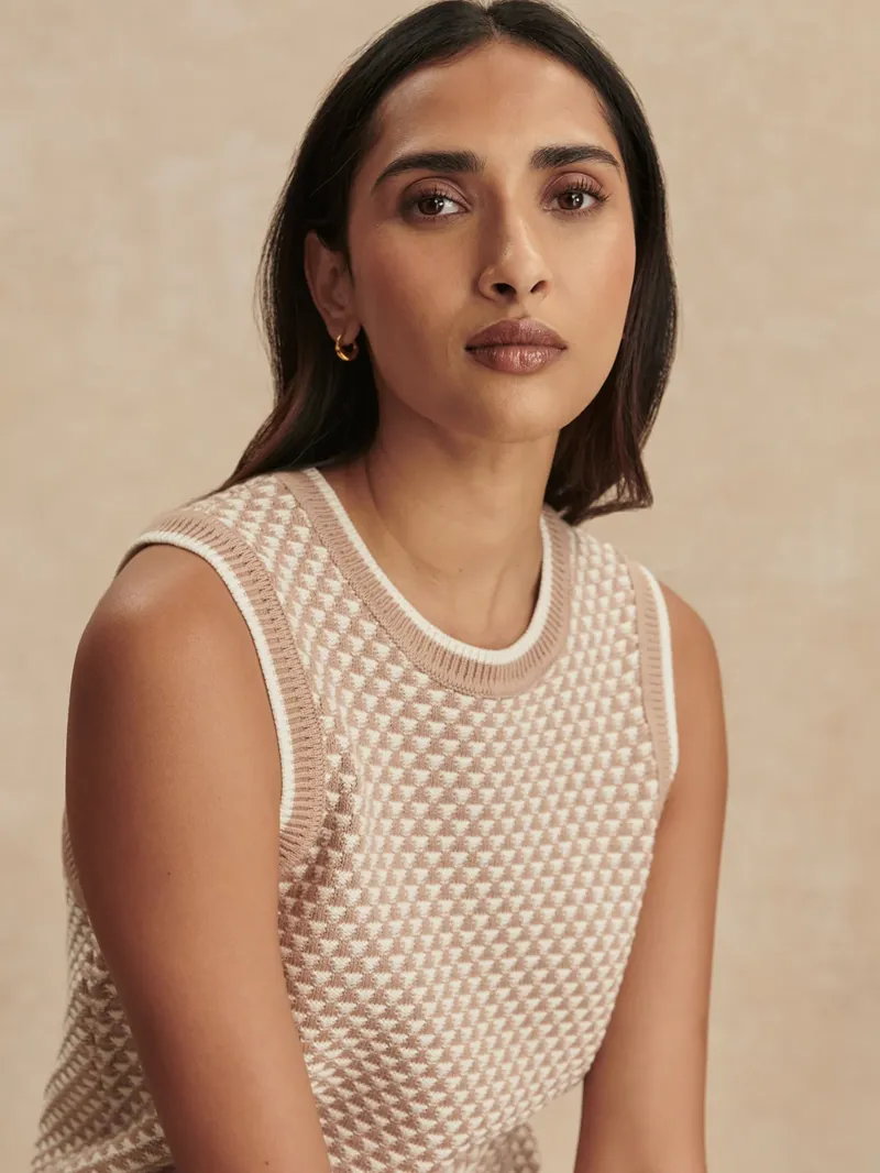 Varley Jenson Stitch Knit Tank - Light Taupe-3