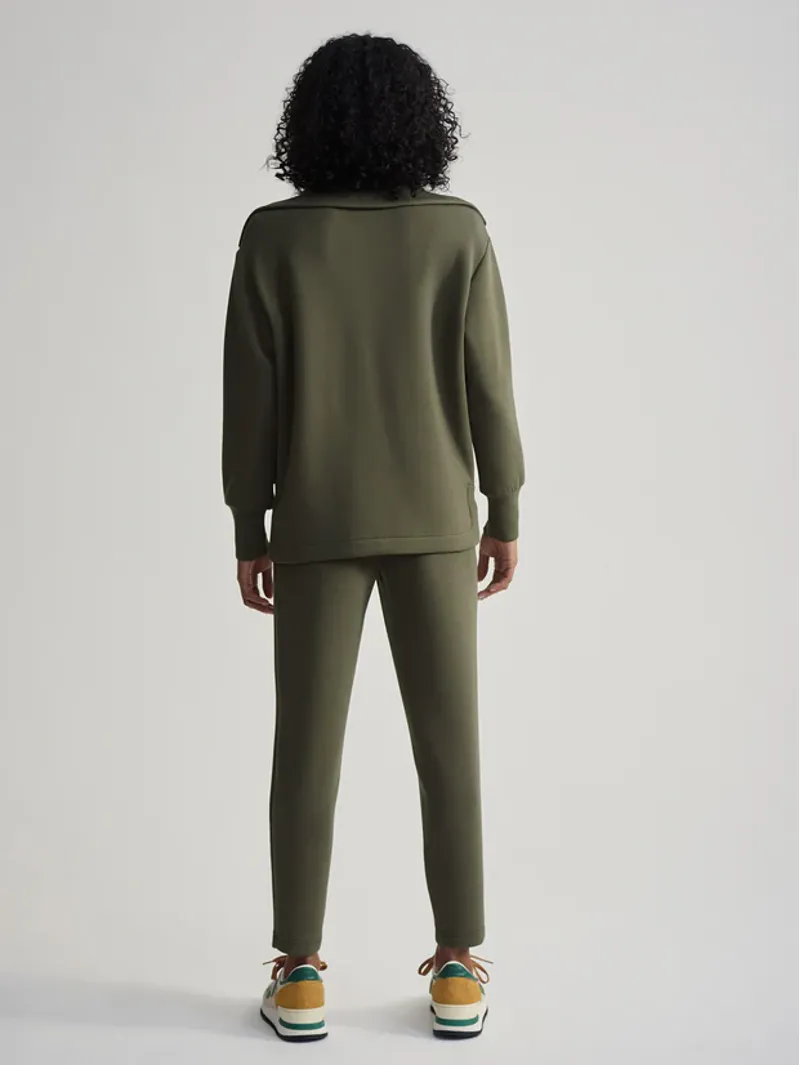 Varley Raleigh Zip-Through Sweat - Olive Night-2