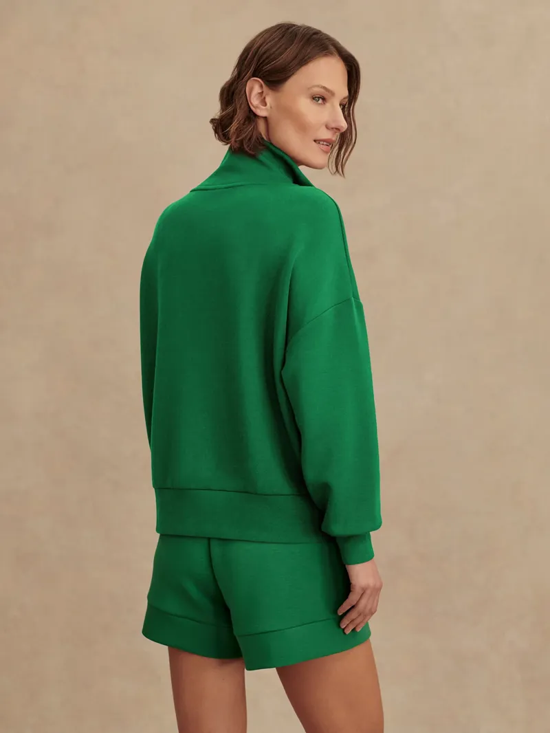 Varley Hawley Half Zip Sweat - Verdant Green-4