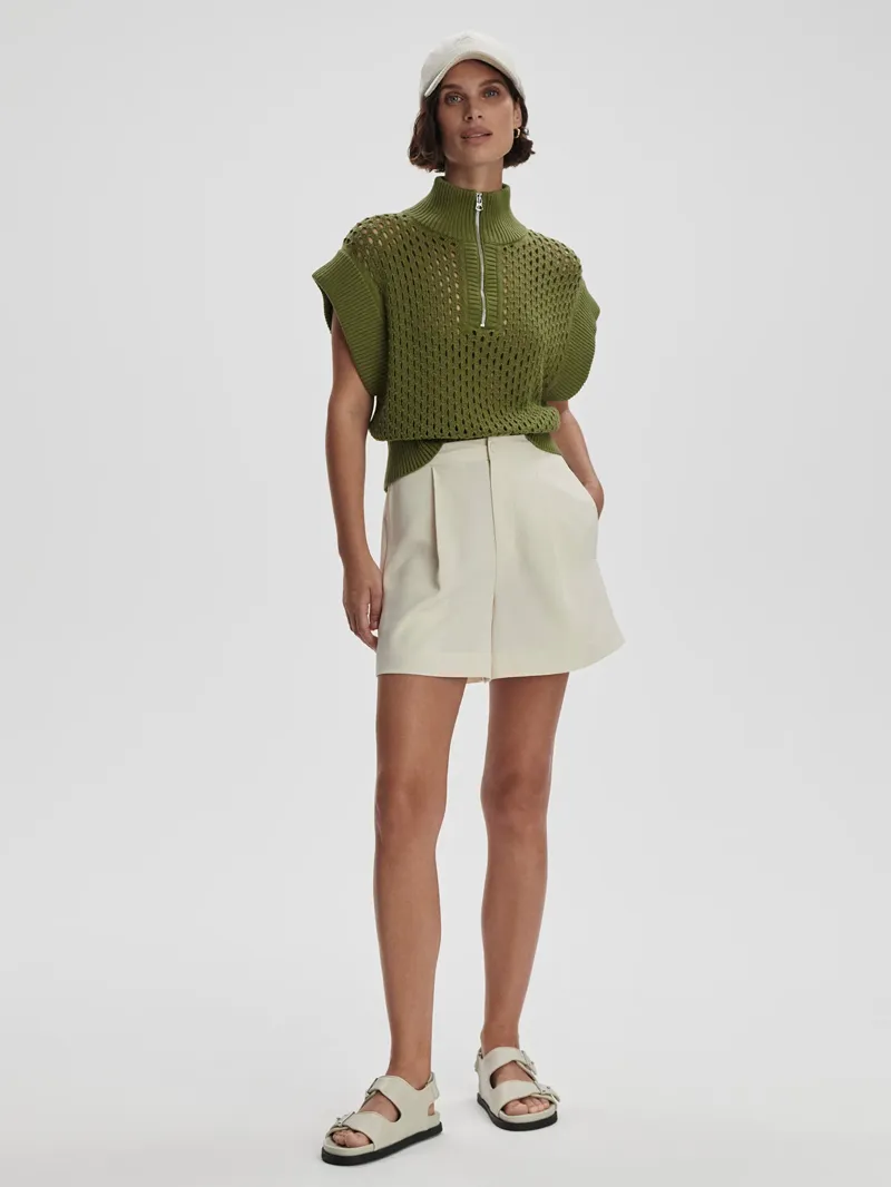 Varley Gaines Half-Zip Knit - Fresh Fern-5