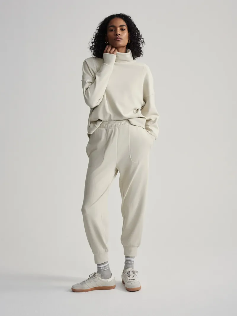 Varley Brushed Rib Slim Cuff Pant 25 - Cement Marl
