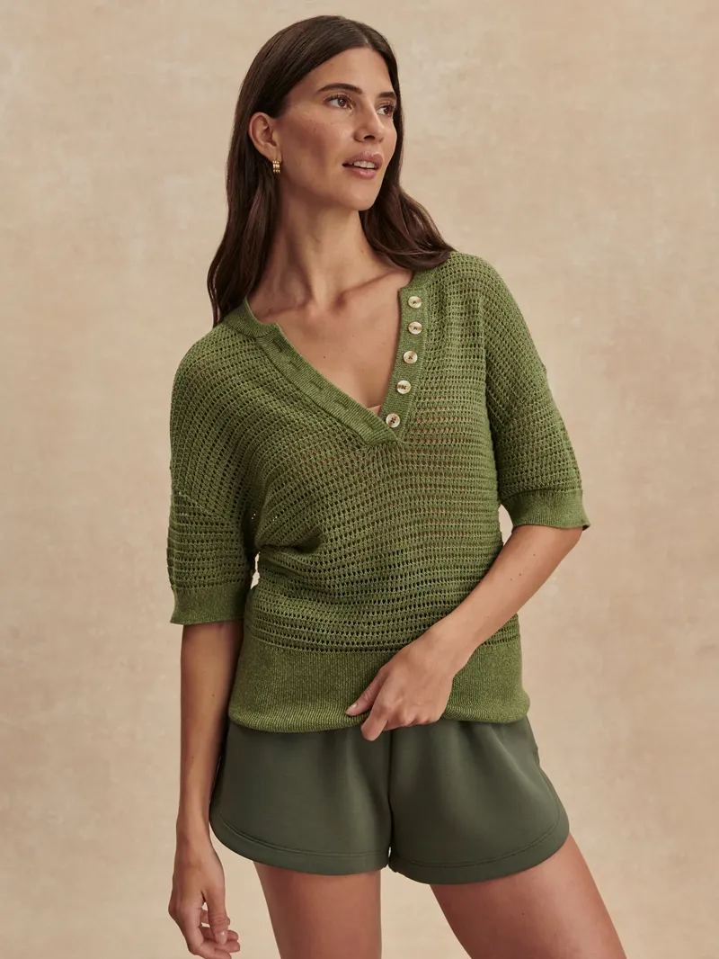 Varley Callie Knit Top - Olivine