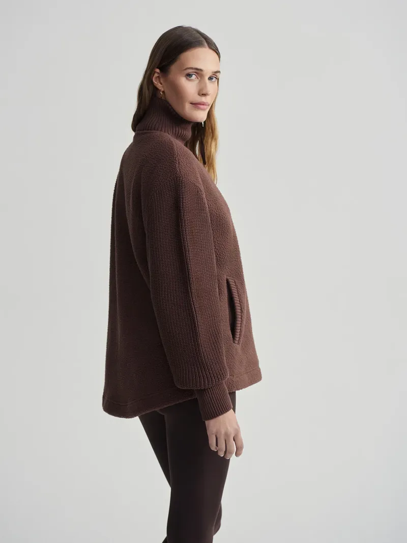 Varley Theresa Half Zip Fleece Combo - Chestnut-4
