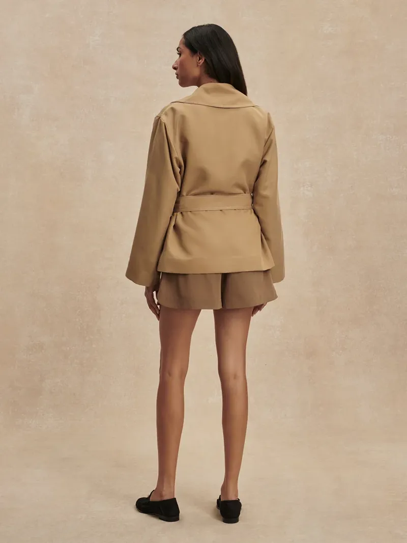 Varley Maddox Short Trench - Light Tan-5