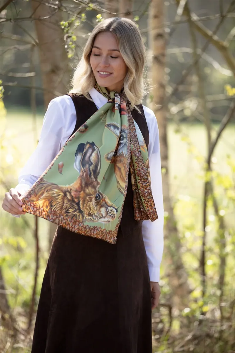 Clare Haggas A Head Of The Game Fern Green Classic Scarf-1