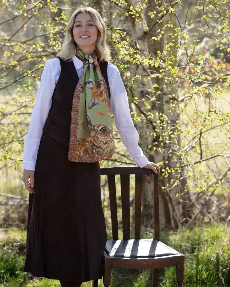 Clare Haggas A Head Of The Game Fern Green Classic Scarf-2