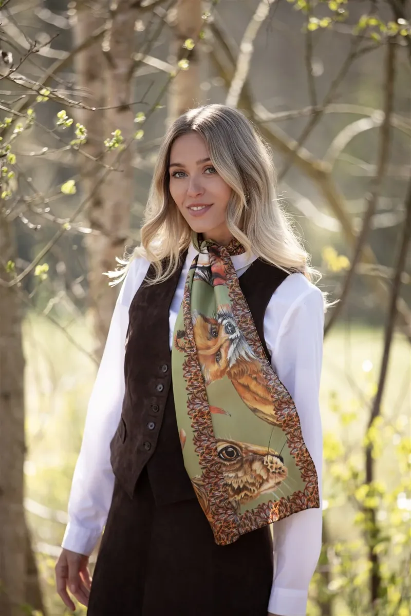 Clare Haggas A Head Of The Game Fern Green Classic Scarf-7