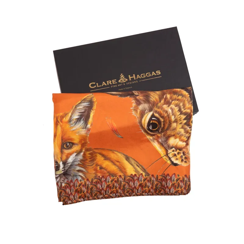 Clare Haggas A Head Of The Game Burnt Orange Classic Scarf-12