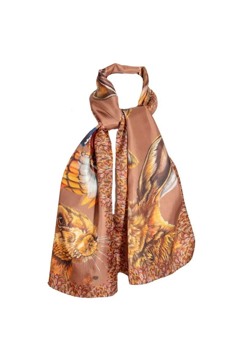 Clare Haggas A Head Of The Game Mocha Brown Classic Scarf-3