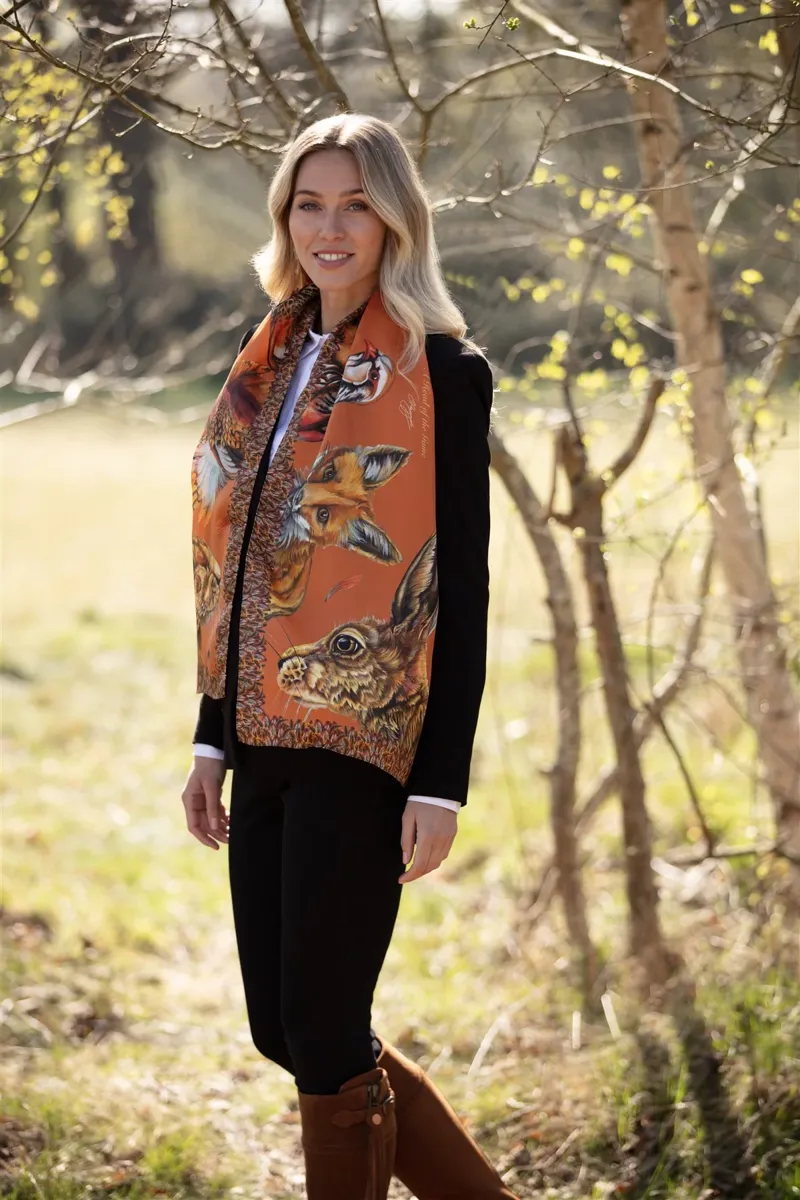 Clare Haggas A Head Of The Game Burnt Orange Classic Scarf-1