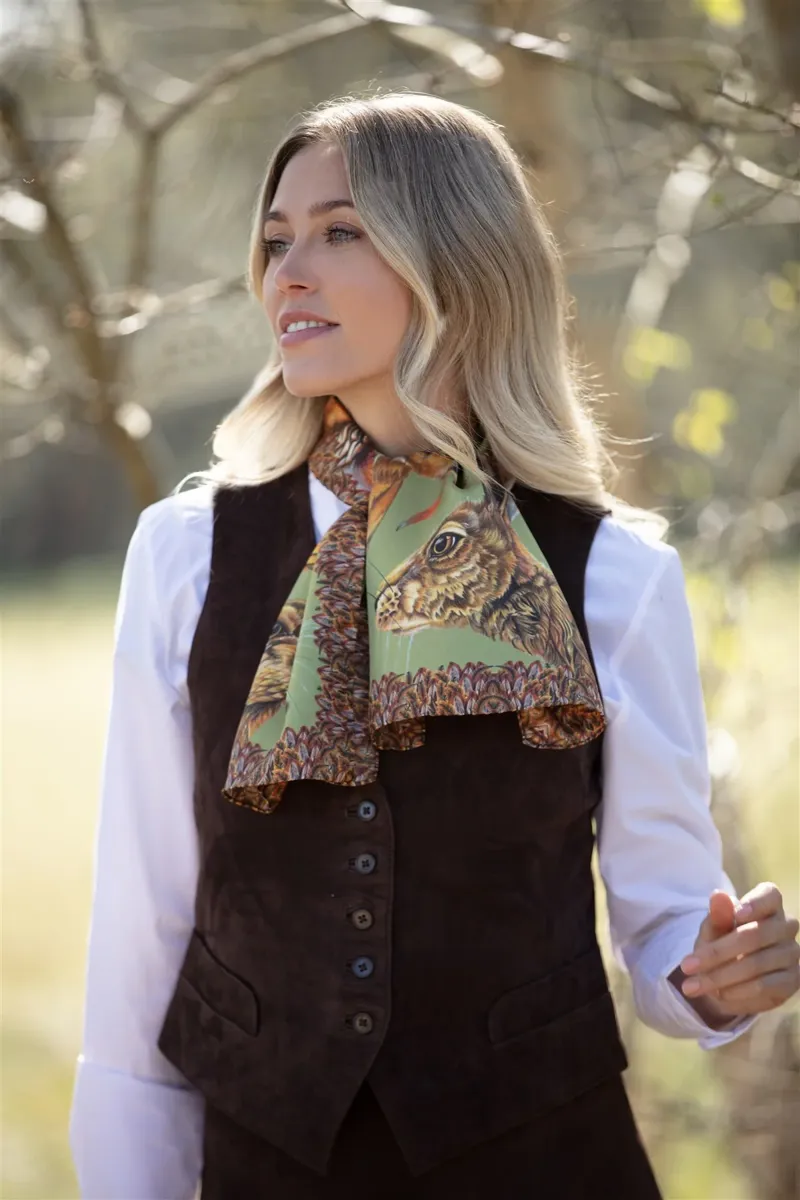 Clare Haggas A Head Of The Game Fern Green Narrow Scarf