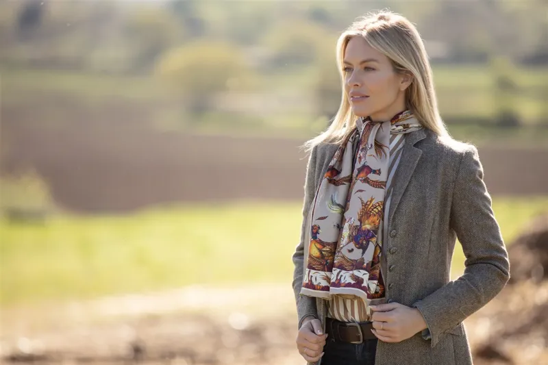 Clare Haggas George and Friends Toffee Classic Scarf-4