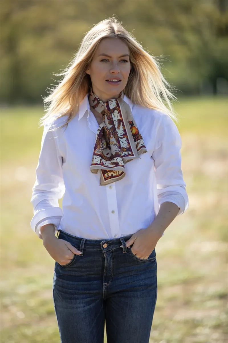 Clare Haggas George and Friends Toffee Narrow Scarf-1