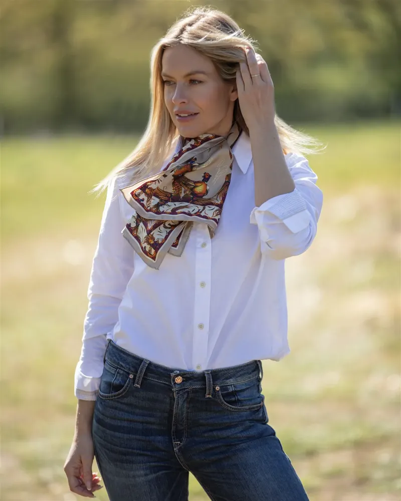 Clare Haggas George and Friends Toffee Narrow Scarf