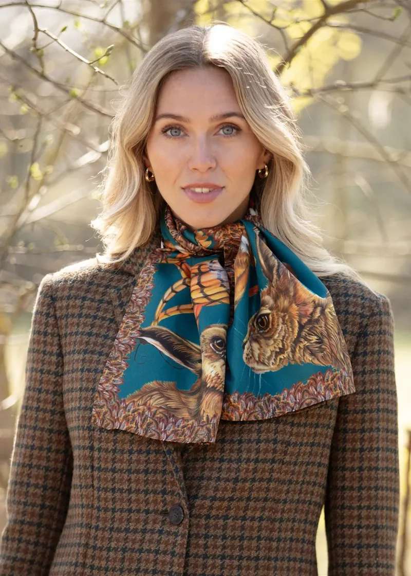 Clare Haggas A Head Of The Game Teal Narrow Scarf