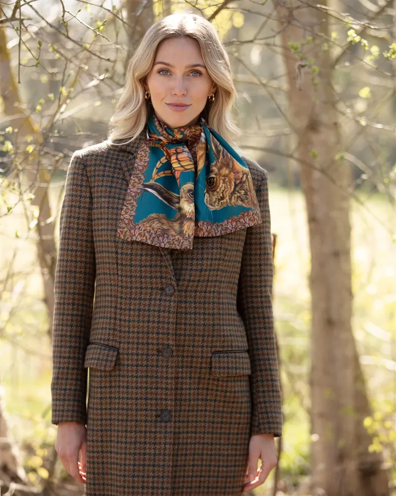 Clare Haggas A Head Of The Game Teal Narrow Scarf-5