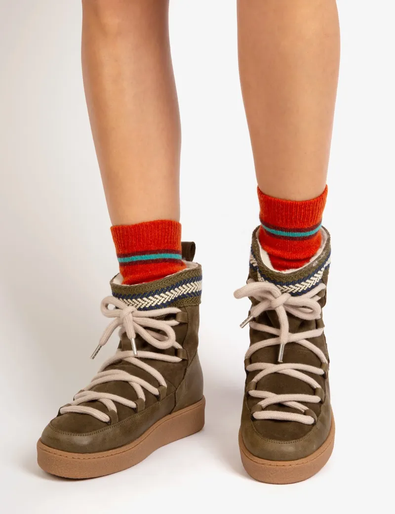 Penelope Chilvers Cosmos Suede Boot - Khaki-3