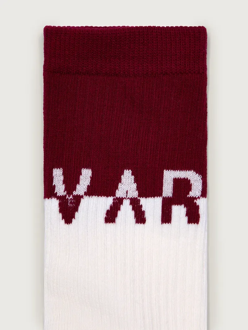 Varley Stellar Colourblock Sock - Egret/Red Dahlia-1