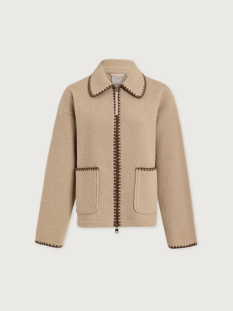 Varley Ruiko Zip-Through Fleece - Light Taupe-5