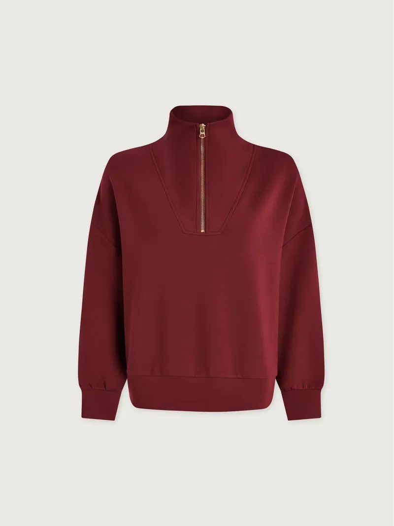 Varley Hawley Half-Zip Sweat - New Maroon-5