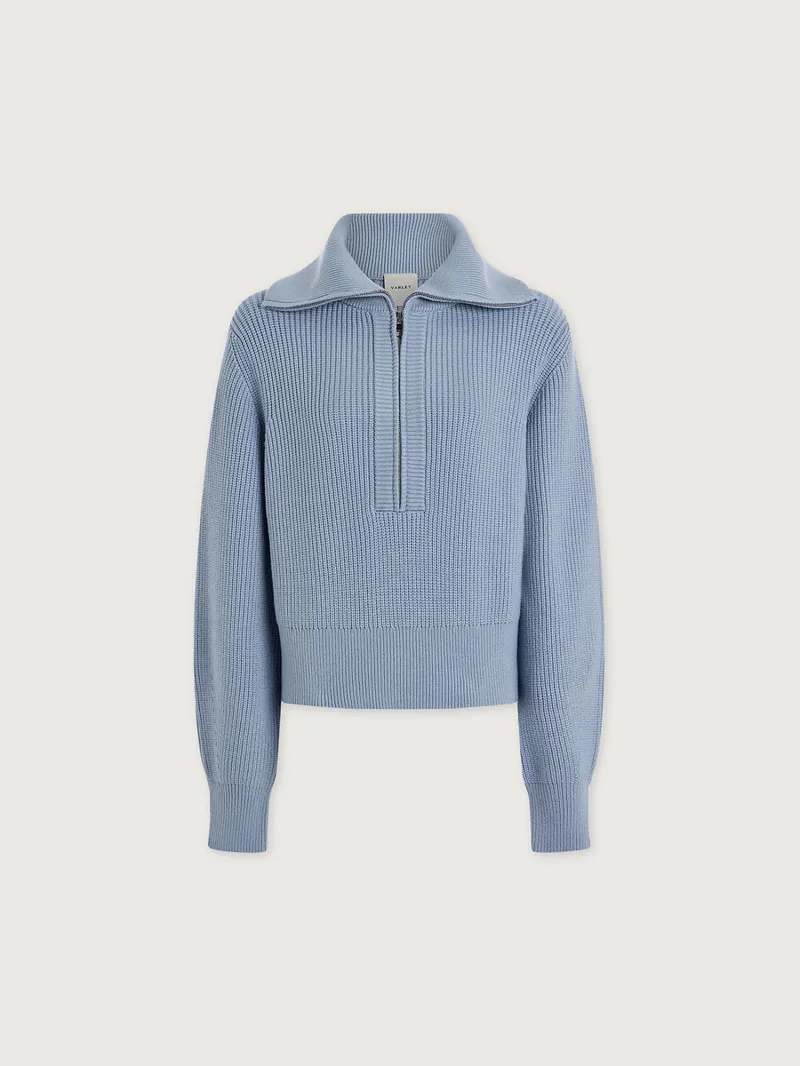 Varley Maura Half-Zip Rib Knit - Kentucky Blue-6