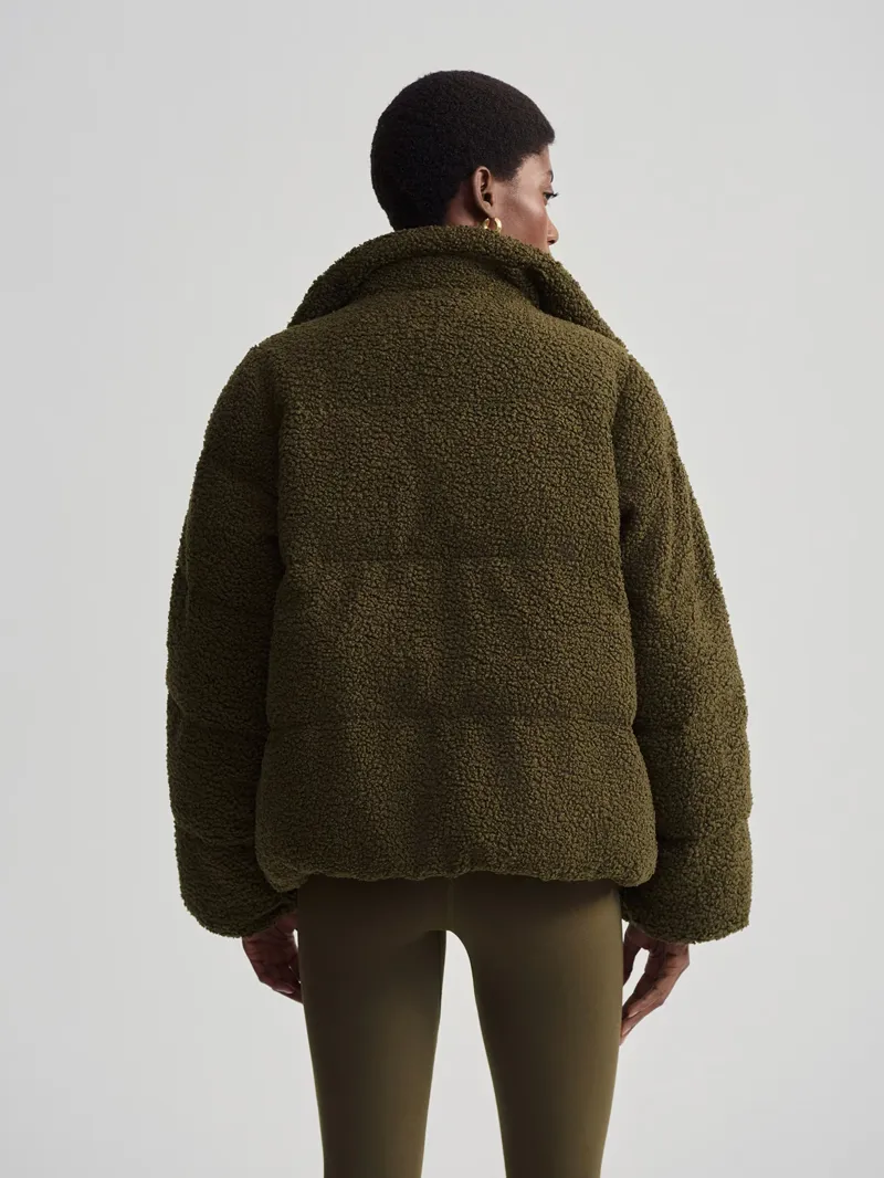 Varley Wilkins Sherpa Puffer Jacket - Dark Olive-5