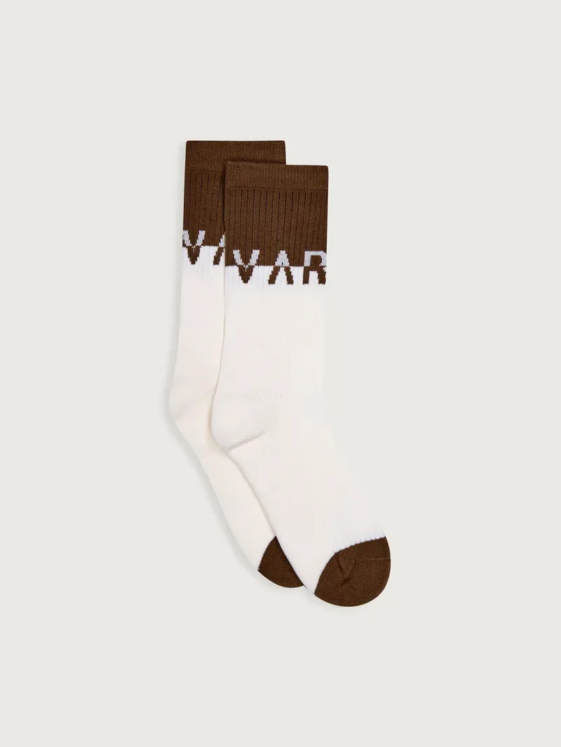 Varley Stellar Colourblock Sock - Egret/Deep Taupe