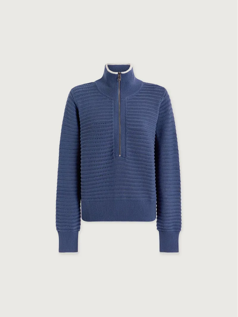 Varley Morwenna Half-Zip Knit - Bijou Blue-5