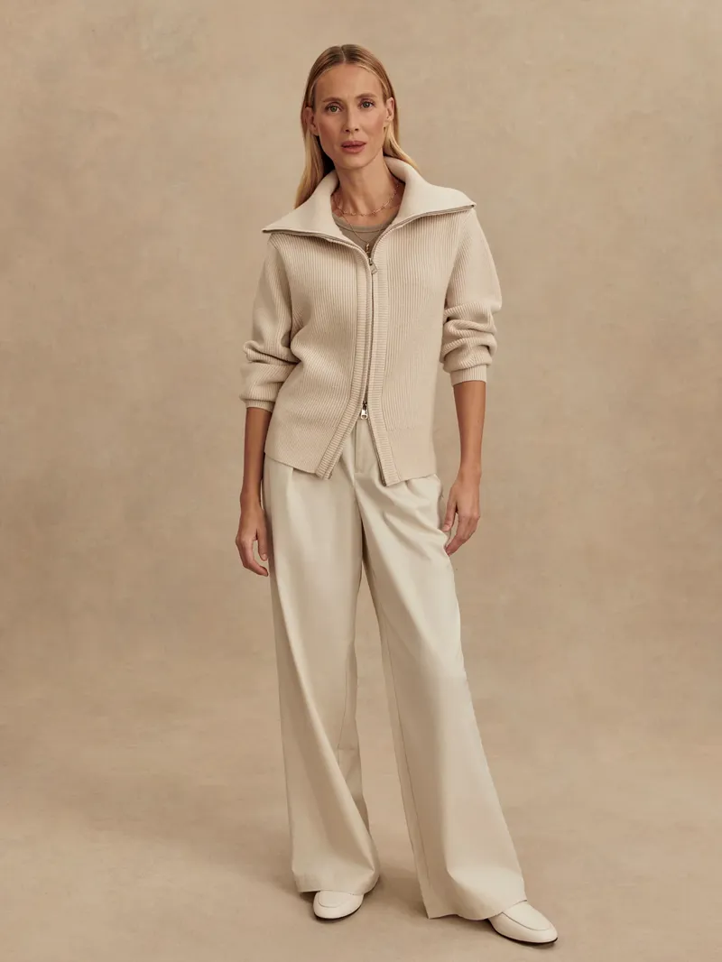 Varley Enrico Knit Jacket - Silver Birch-1